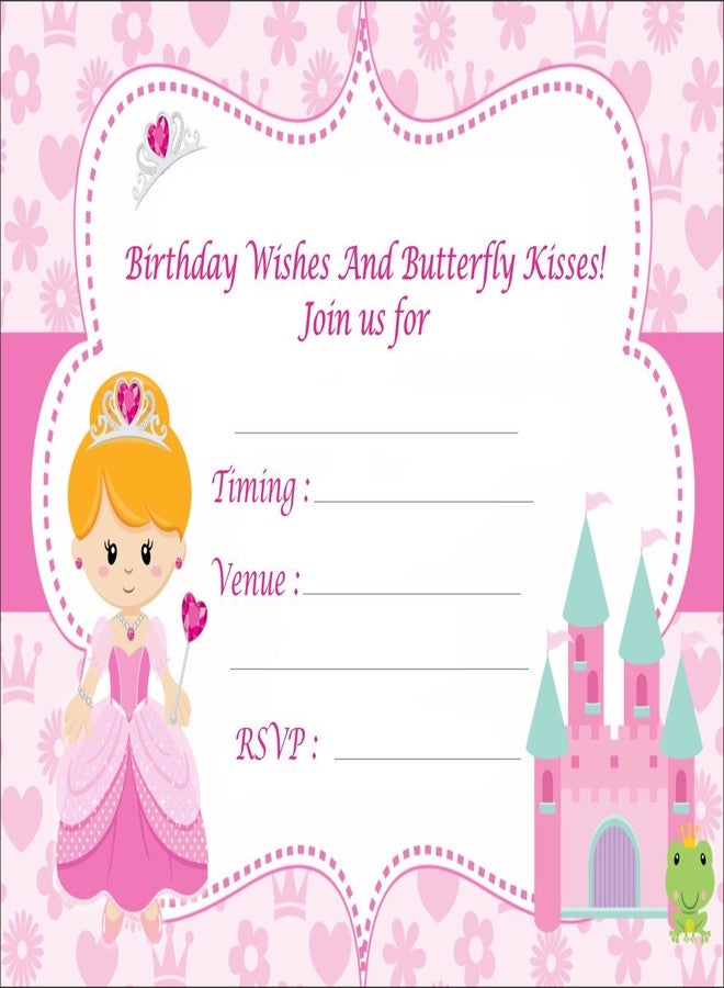 Askprints Birthday Metallic Card Invitations with Envelopes - Kids Birthday Party Invitations for Girls (25 Count) BPC-018 - Image 1